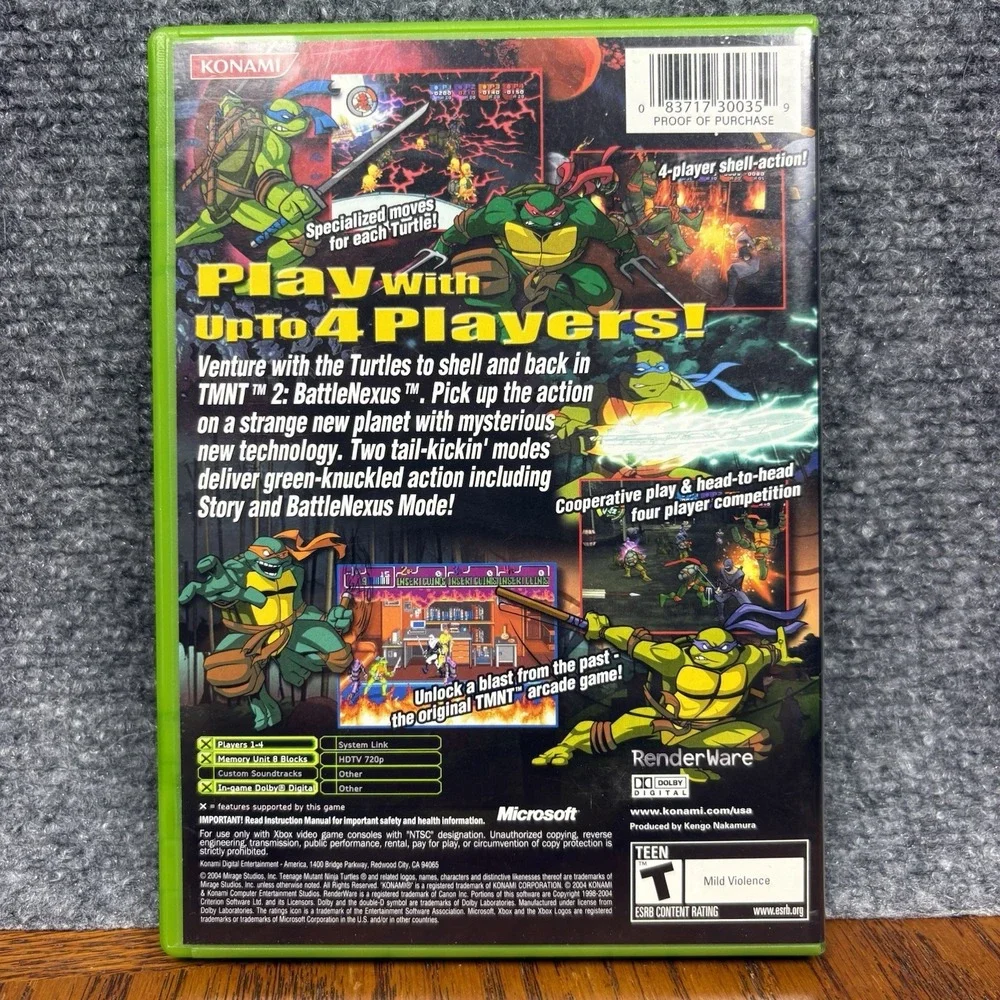 Teenage Mutant Ninja Turtles 2: BattleNexus Original Xbox CIB Complete Tested!